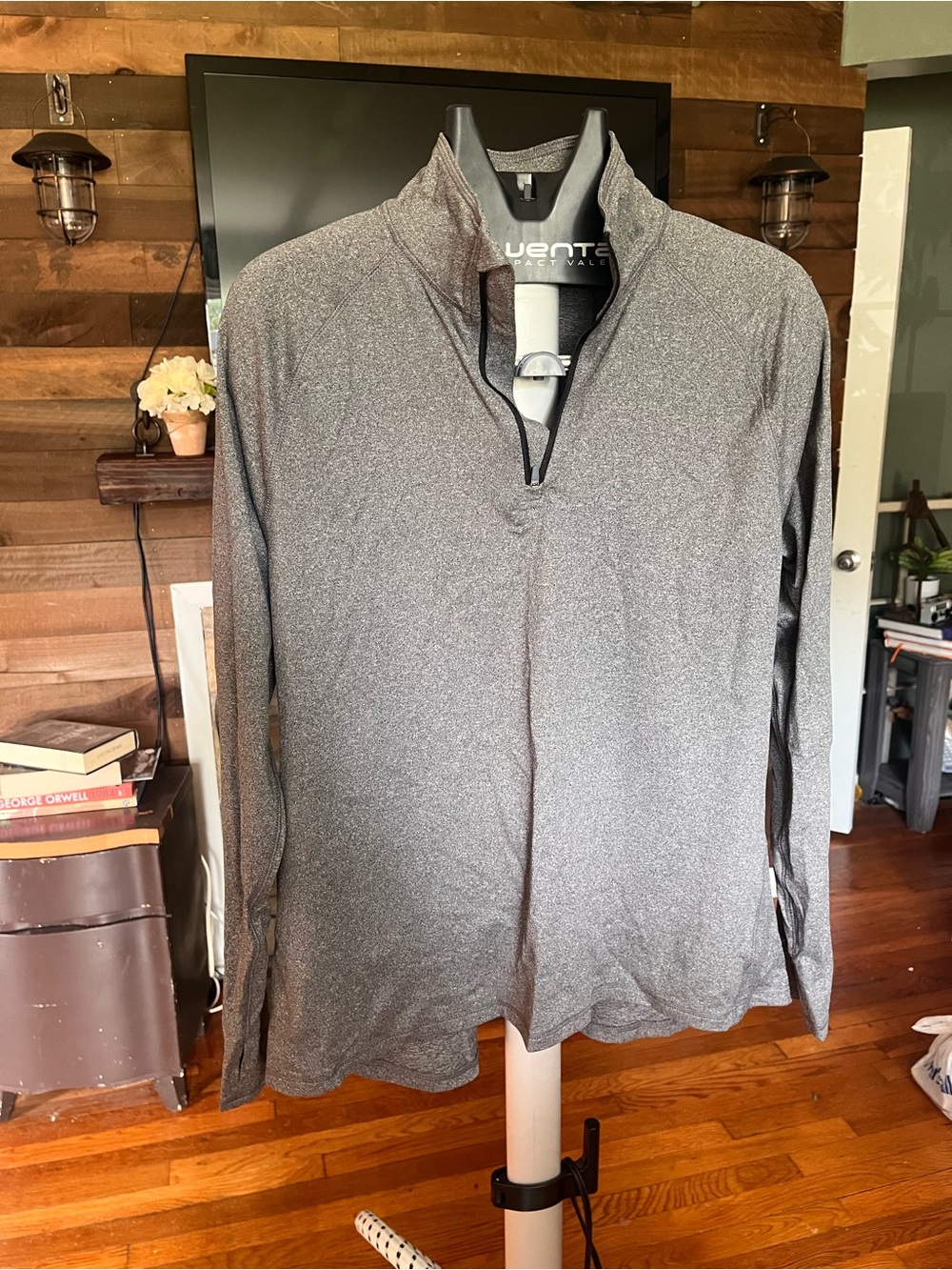 Hanes Sports Women’s Heather Gray Quarter-Zip Pullover
